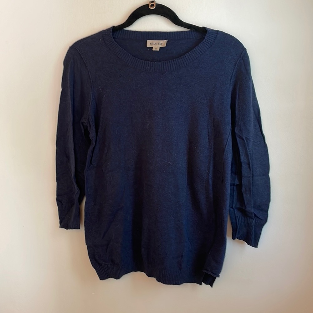Navy blue knit, smart set size small.